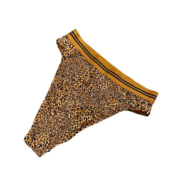 SEAFOLLY High Waist Bikini Bottoms Spirit Animal Gold Navy  Sz US 8 - Picture 6 of 11